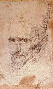 VELAZQUEZ, Diego Rodriguez de Silva y Study of Head-Portrait oil on canvas